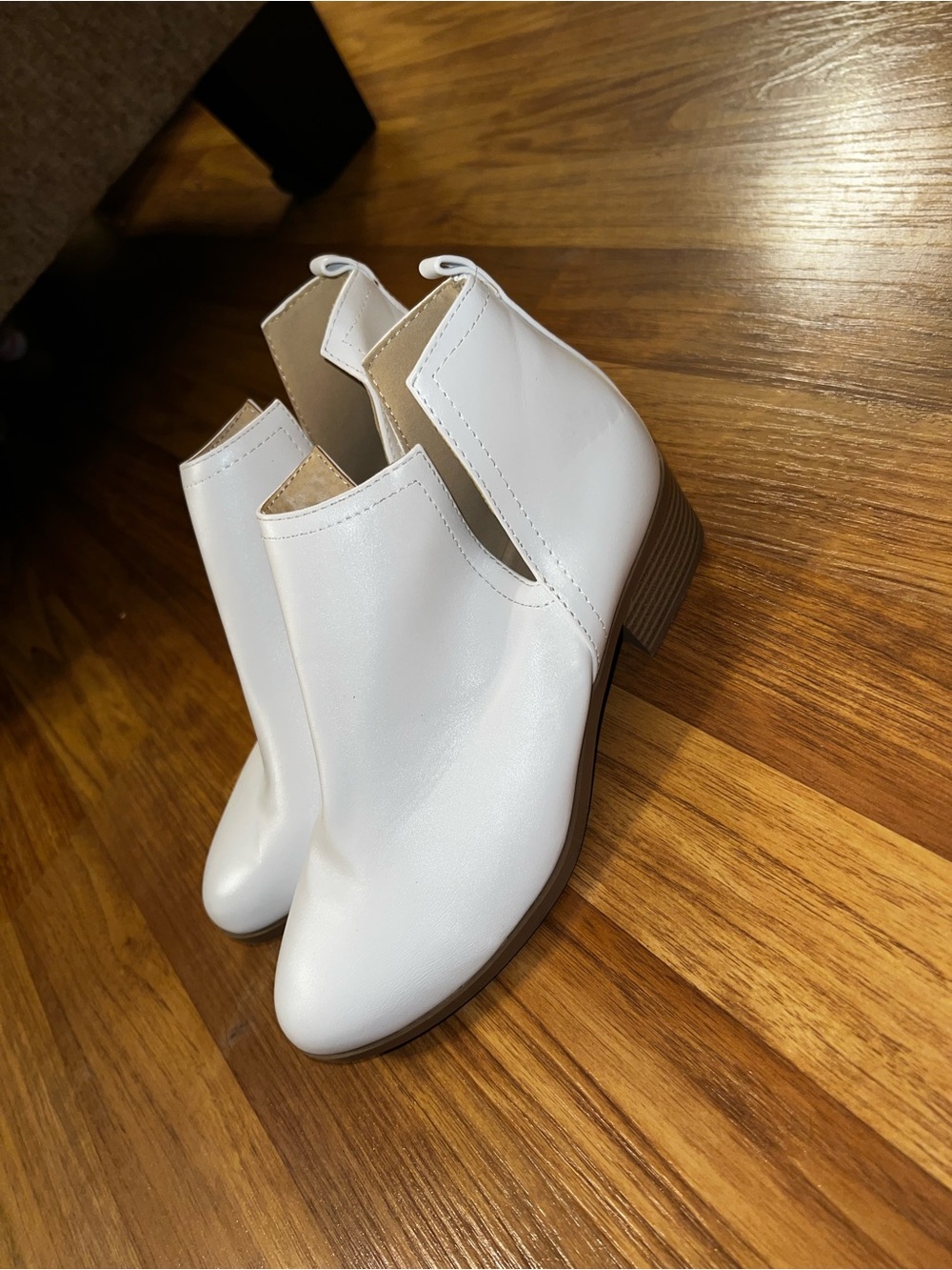 Soda White Cutout Ankle Booties - Picture 2 of 4